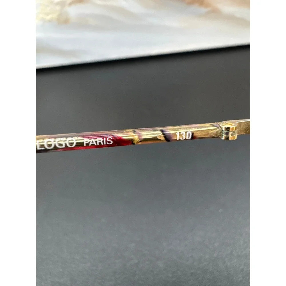Logo Paris Vintage Eyeglass Frames Gold Oval Multi Color France